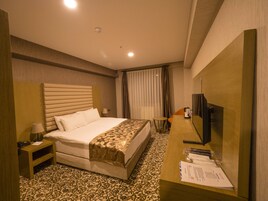 Habitación estándar | Minibar, caja fuerte, escritorio y cortinas opacas