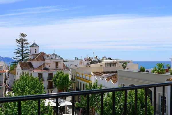 View from the lounge and bedroom windows towards the Balcon de Europa.