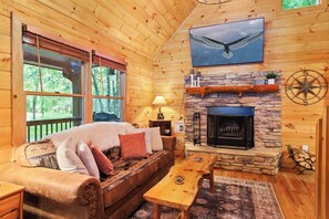 Smart-TV, Kamin, Videospiele, Bücher