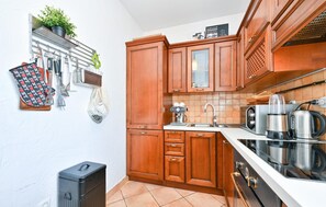 Kühlschrank, Mikrowelle, Herdplatte, Geschirrspüler