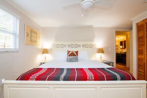 3 bedrooms, desk, iron/ironing board, travel cot