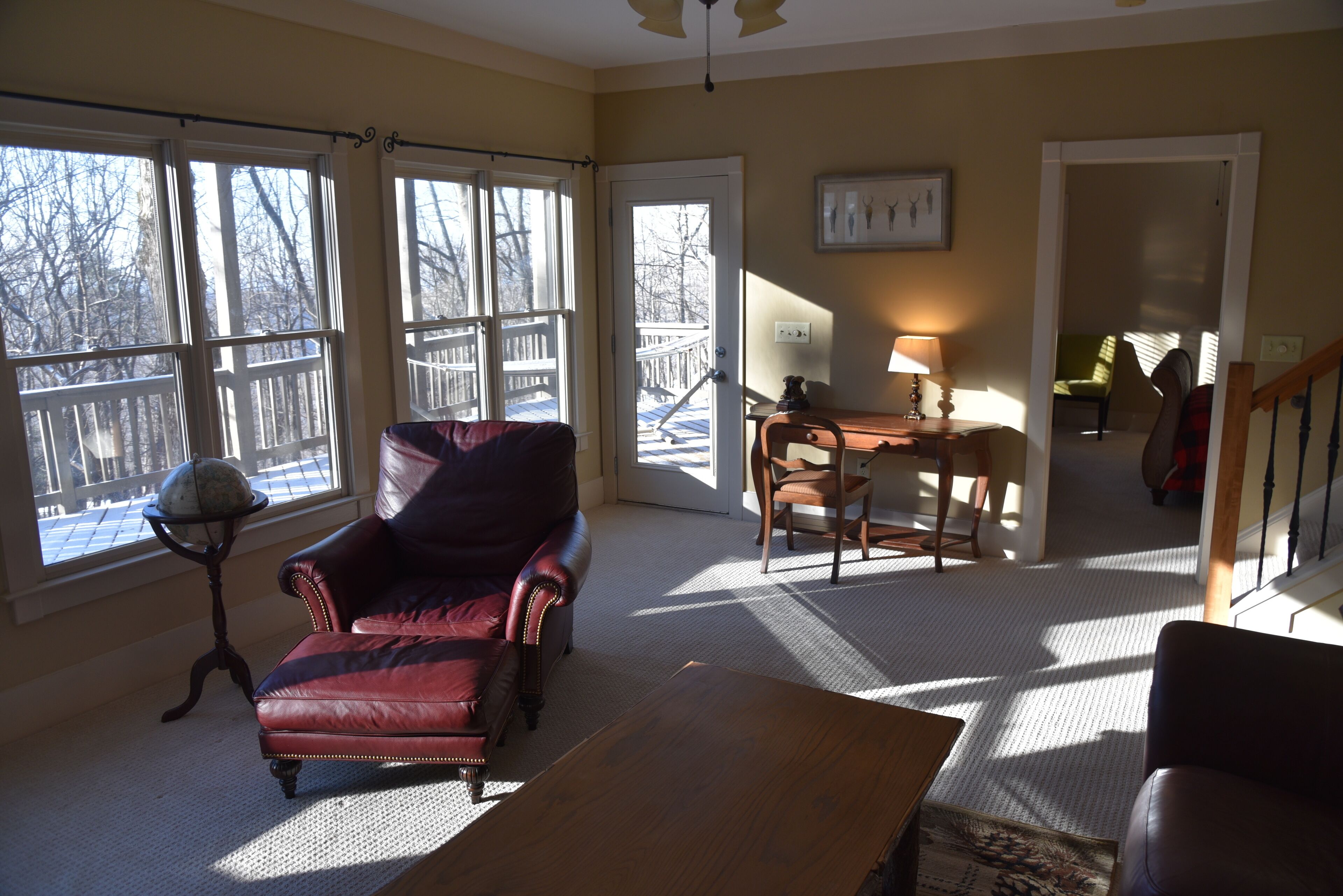 Smart TV, fireplace, computer monitors