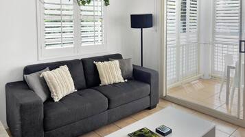 Smart TV, DVD player, books, stereo