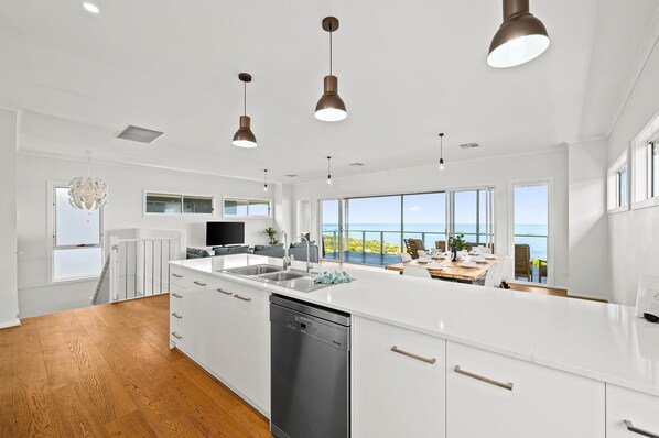 Fridge, microwave, oven, stovetop - Ochre Sunsets - Moana - C21 SouthCoast Holidays (Moana)