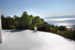 Villa, 4 Bedrooms, Smoking, Balcony | Terrace/patio - Villa With Private Beach (Loutraki-Agioi Theodoroi)