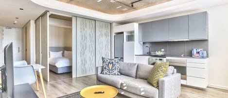 Studio, 1 chambre, fumeur, balcon | Salle de séjour