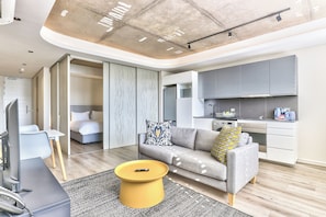 Estúdio, 1 quarto, para fumantes, sacada | Sala de estar