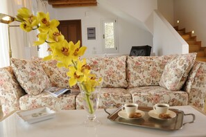 Villa, 4 Bedrooms, Balcony, Garden View | Living room - Dreamy Holiday Villa in Andros, With Private Pool and Stunning Sea View Num01 (Andros)