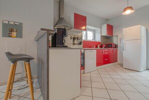 Microwave, dishwasher, high chair