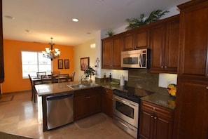 Fridge, microwave, oven, coffee/tea maker