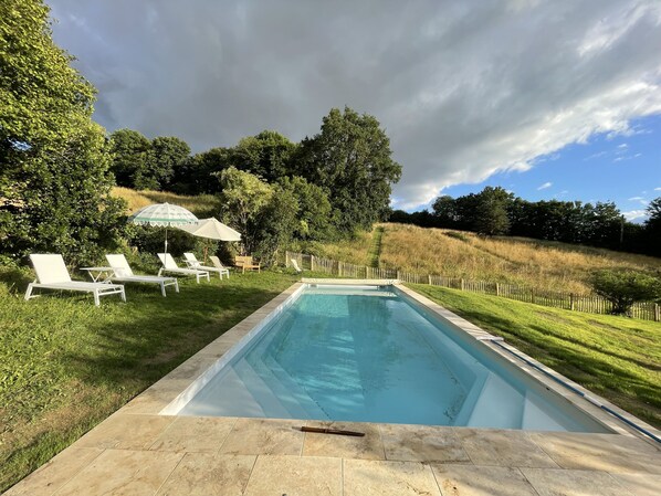 Outdoor pool, a heated pool
