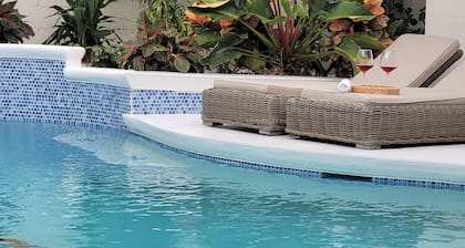 2 Private Cabanas with kitchen and a Private Pool.