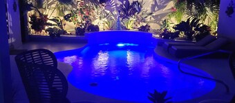 2 Private Cabanas with kitchen and a Private Pool.