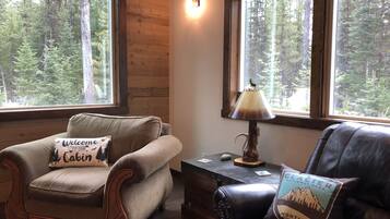 Smart TV, fireplace, DVD player