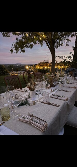 Outdoor banquet area