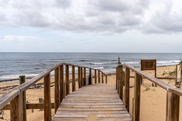On the beach, white sand