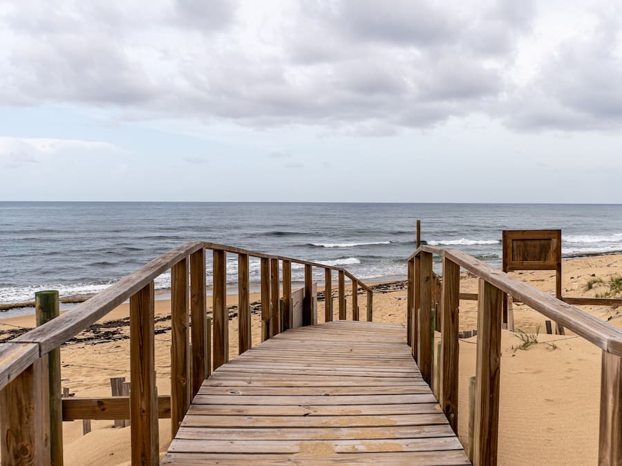 On the beach, white sand