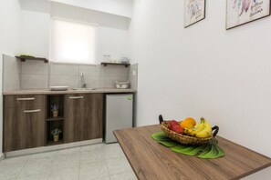 Family Room | Private kitchen | Fridge, electric kettle, high chair - Euphoria Complex (Corfu)