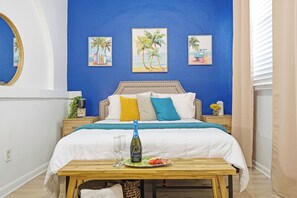 2 bedrooms, desk, iron/ironing board, travel crib