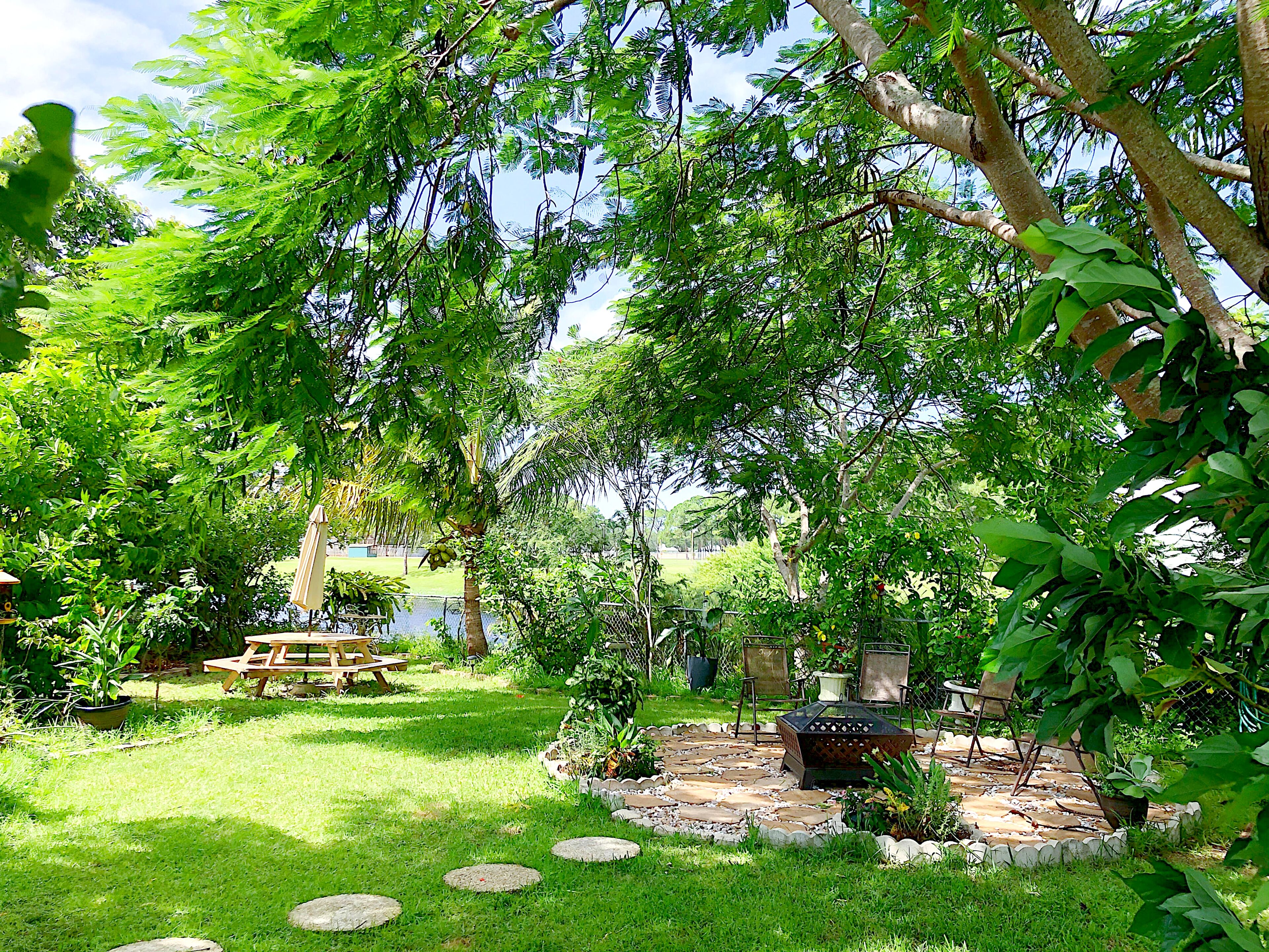 Caribbean Feel, Tropical Yard on Canal with Fruits