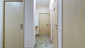 Hair dryer, towels, toilet paper