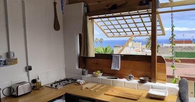 Roof Cabin, on the roof of the house overlooking the Atlantic Ocean.