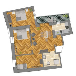Floor plan - Unique vacation apartment W11.3 with spacious balcony (Regensburg)