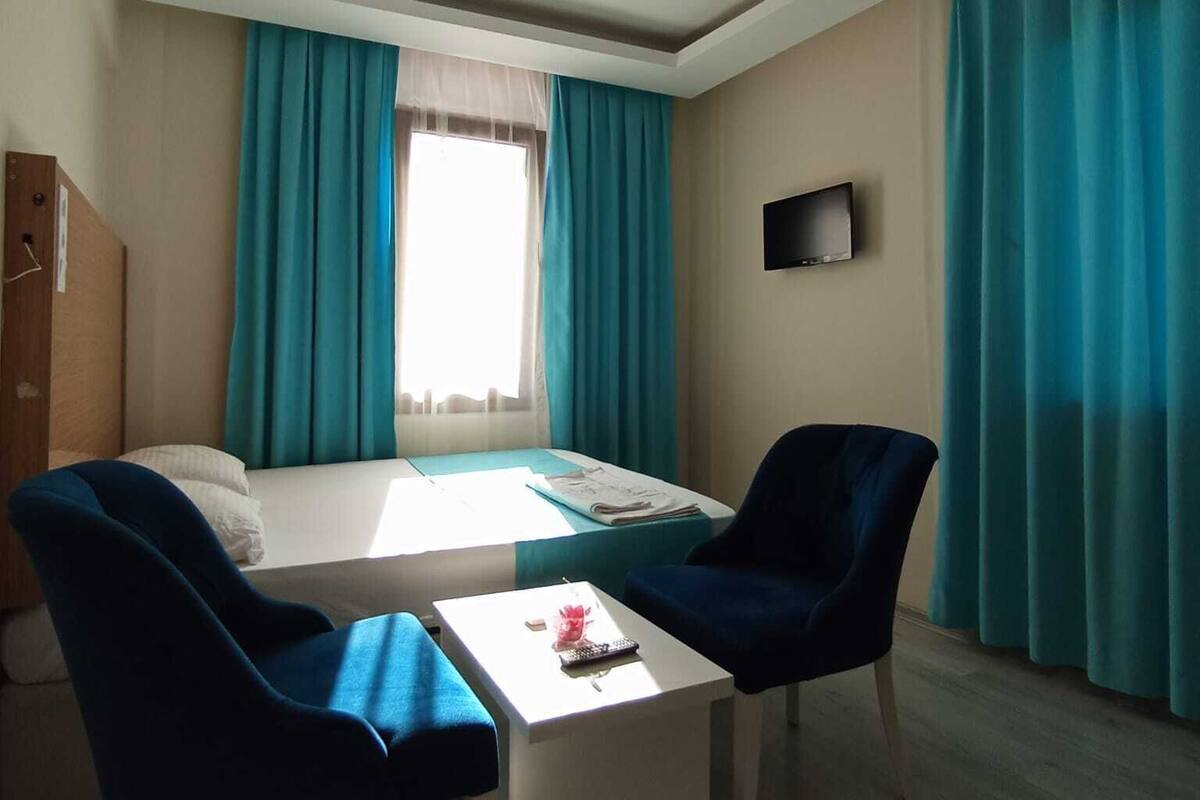 Premium bedding, minibar, desk, laptop workspace