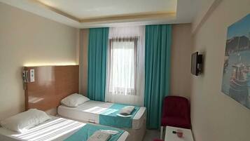 Premium bedding, minibar, desk, laptop workspace