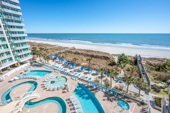 Indoor pool, a heated pool - New Floor Private Balcony Oceanfront Decor w/Pools (North Myrtle Beach)