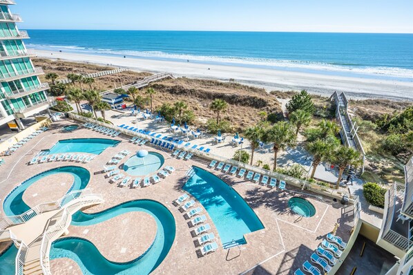 Indoor pool, a heated pool - New Floor Private Balcony Oceanfront Decor w/Pools (North Myrtle Beach)