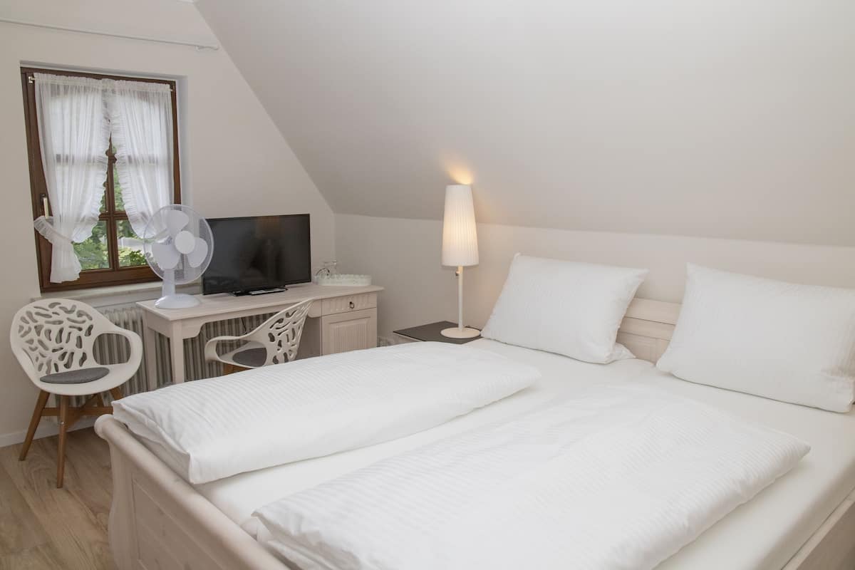 Hypo-allergenic bedding available, desk, laptop workspace, WiFi (free)