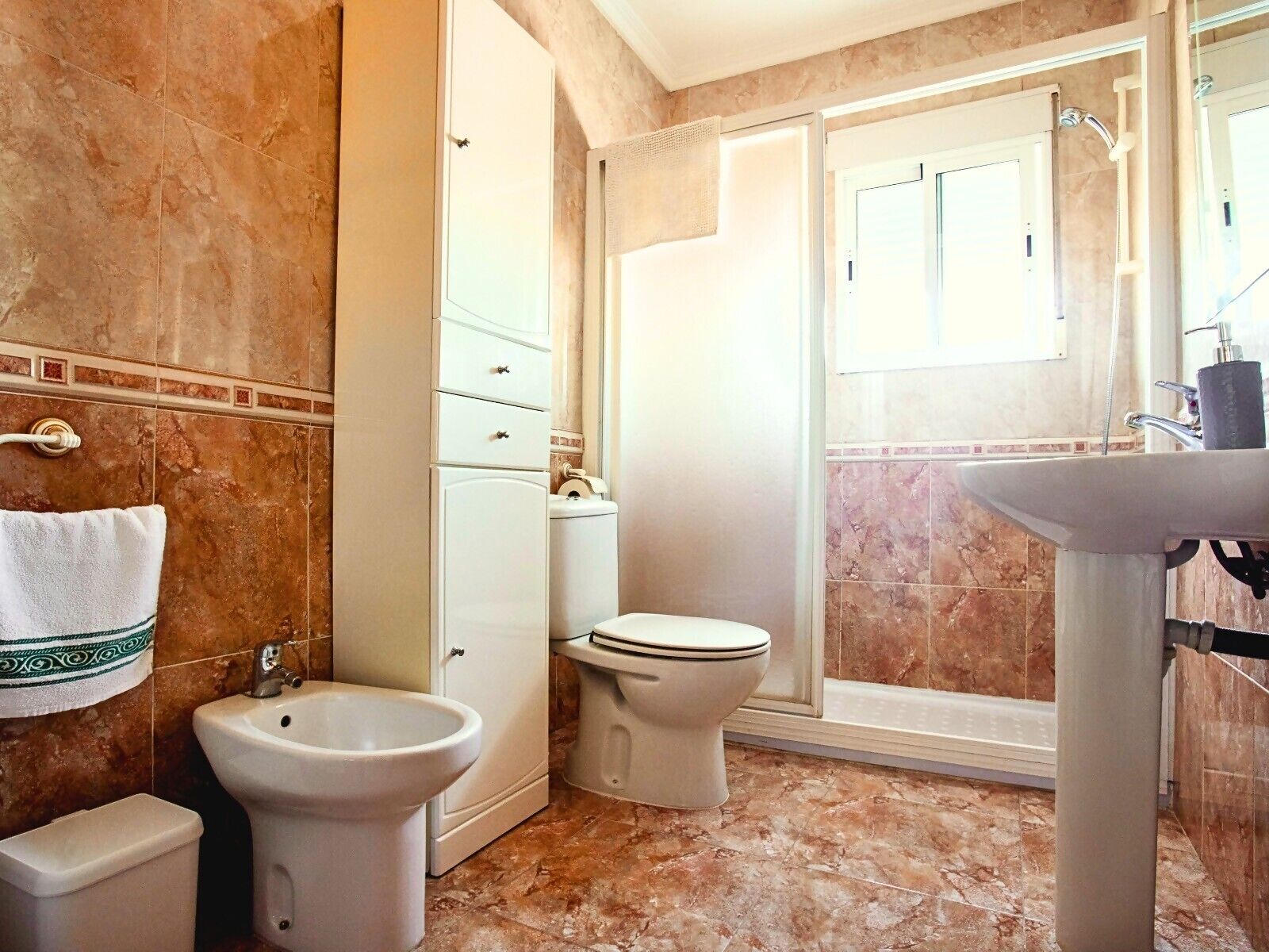 Free toiletries, hair dryer, towels