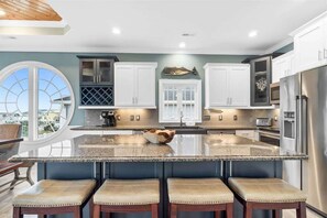 Fridge, microwave, oven, stovetop - Beach Easy by Brunswick Vacation Rentals: Heated Pool & Spa, Tiki Bar, Elevator (Ocean Isle Beach)