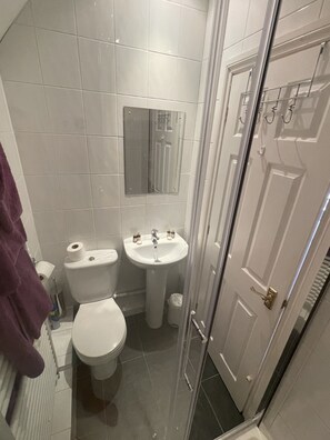 Regadera, secadora de cabello, toallas, jabón