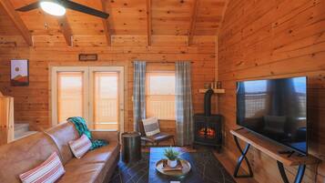 Televisión y chimenea