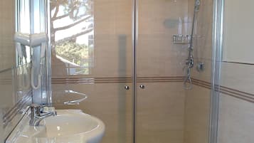 Shower, rainfall showerhead, hair dryer, bidet