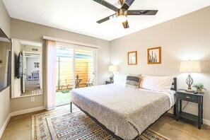 2 bedrooms, desk, iron/ironing board, travel crib