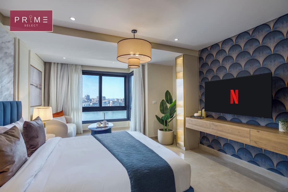 Studio Deluxe, vue fleuve | 2 chambres, coffres-forts dans les chambres, Wi-Fi gratuit