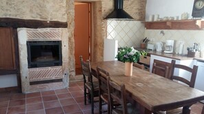 Dining - Renovated farmhouse, quiet location, unobstructed view, private pool (Audrix)