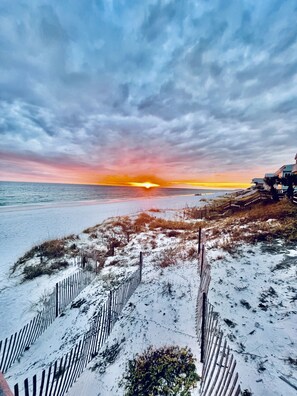 Beach nearby, sun-loungers