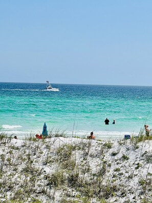 Beach nearby, sun-loungers