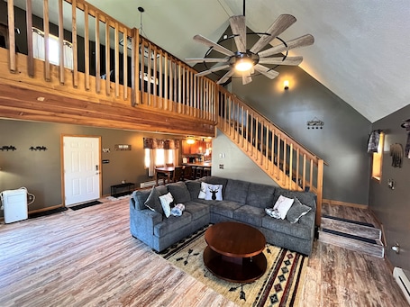 Smart TV, fireplace, video games