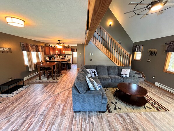 Smart TV, fireplace, video games