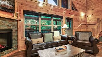 Smart TV, fireplace, table football