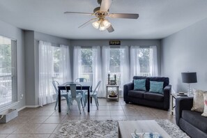 TV - The Retreat @ Waterwheel | Guadalupe Riverfront | Heated Pools & 4 Hot Tubs (New Braunfels)