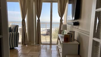 Smart TV, DVD player, books, video library