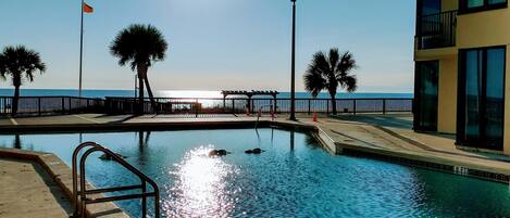 Outdoor pool, a heated pool