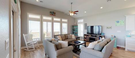 Een flatscreentelevisie