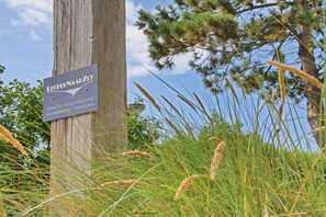 Discover the charm of LekkerNaarzee, nestled among tall grasses and pine trees.